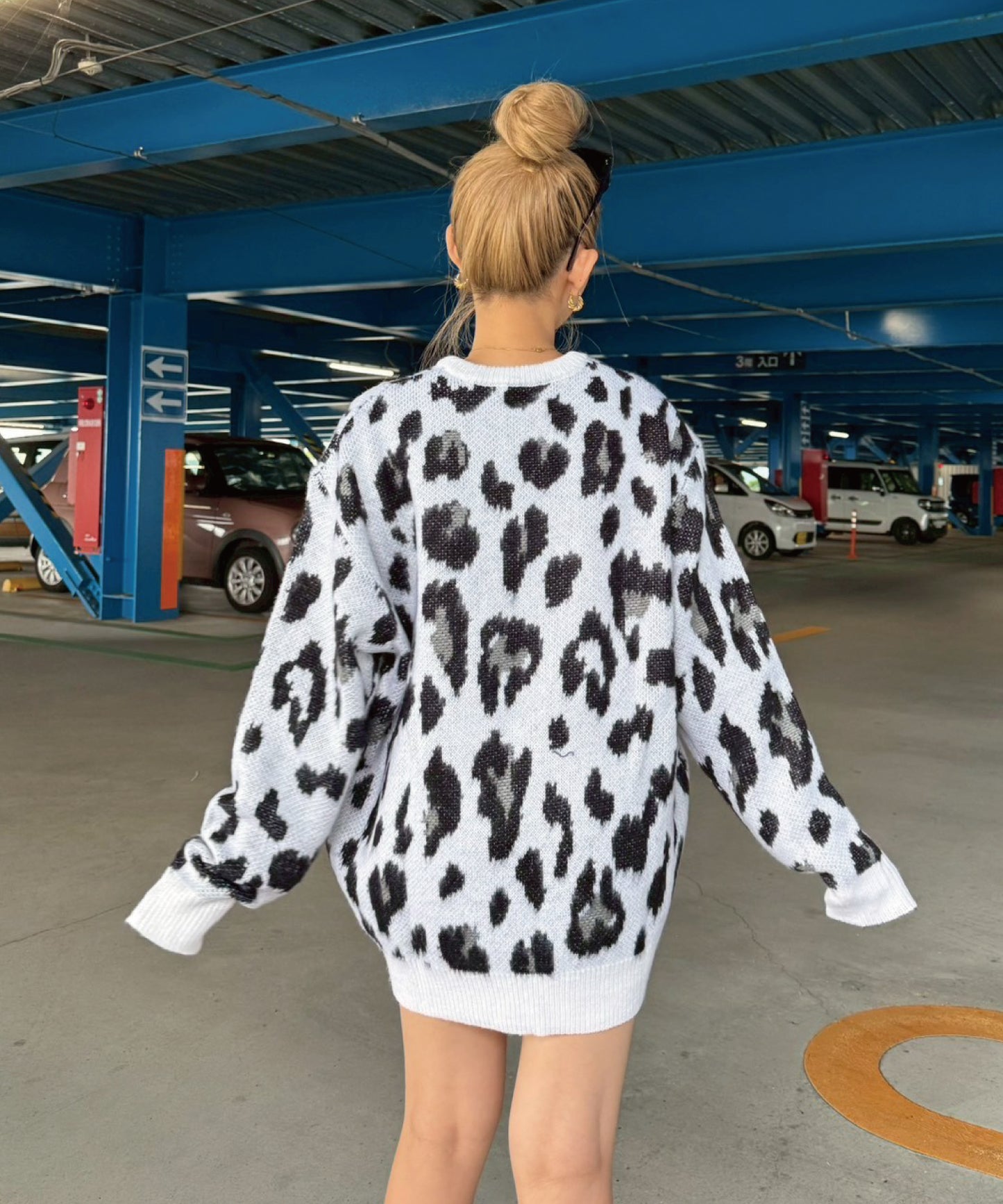 モヘアタッチレオパードニット