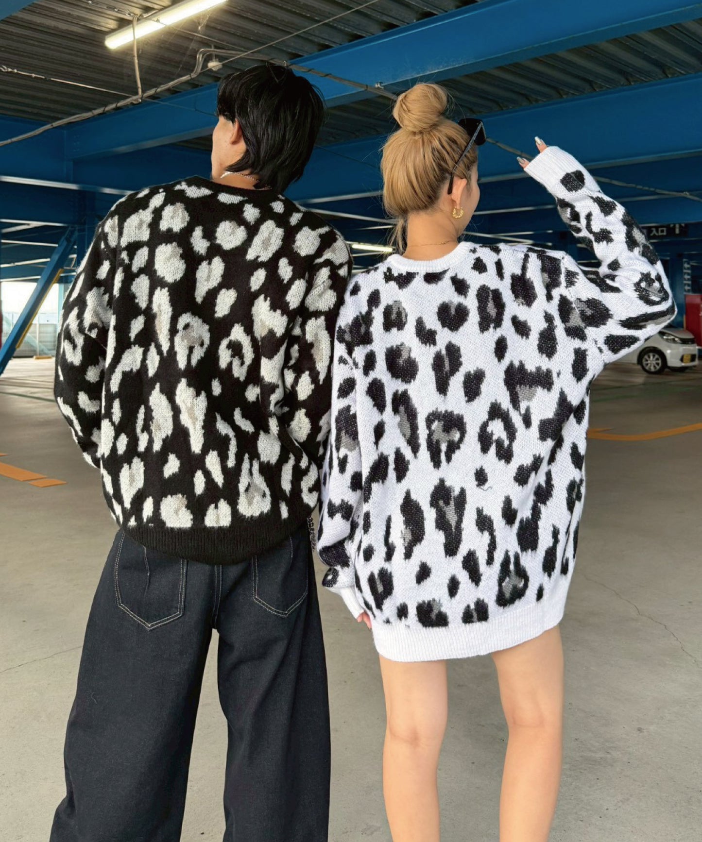 モヘアタッチレオパードニット