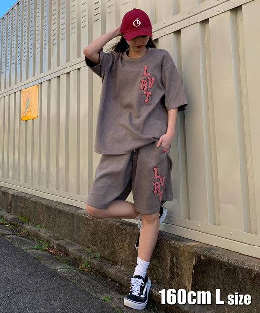 スエード サガラ刺繍セットアップ