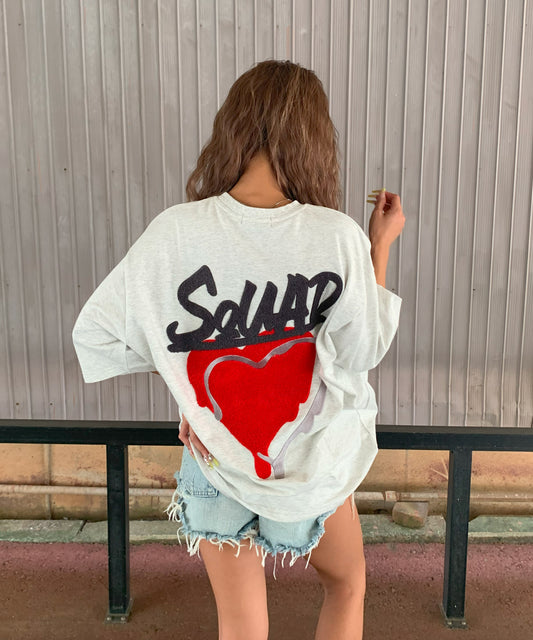 ハートサガラ刺繍半袖Tee