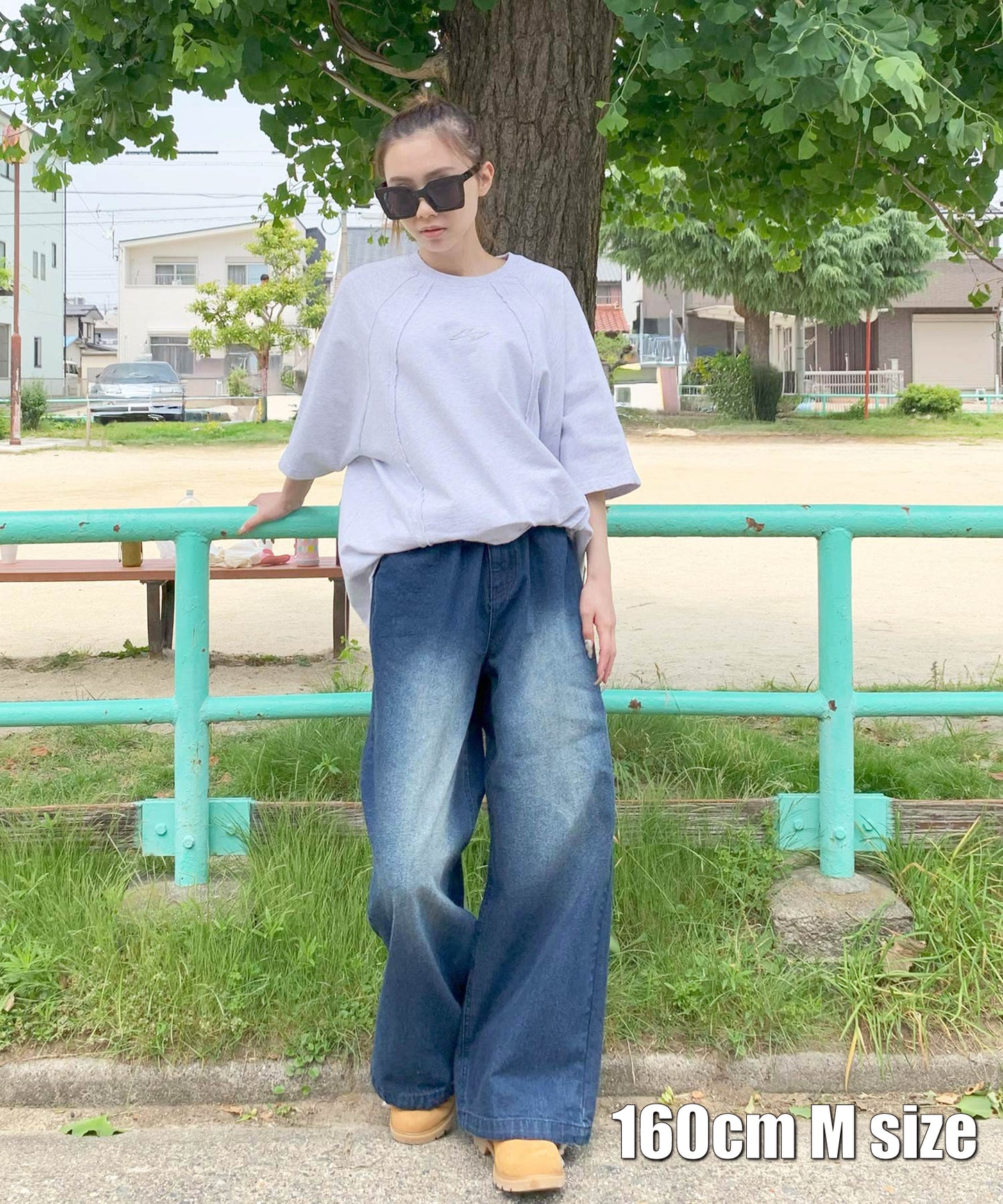 バックアーチロゴデニムパンツ