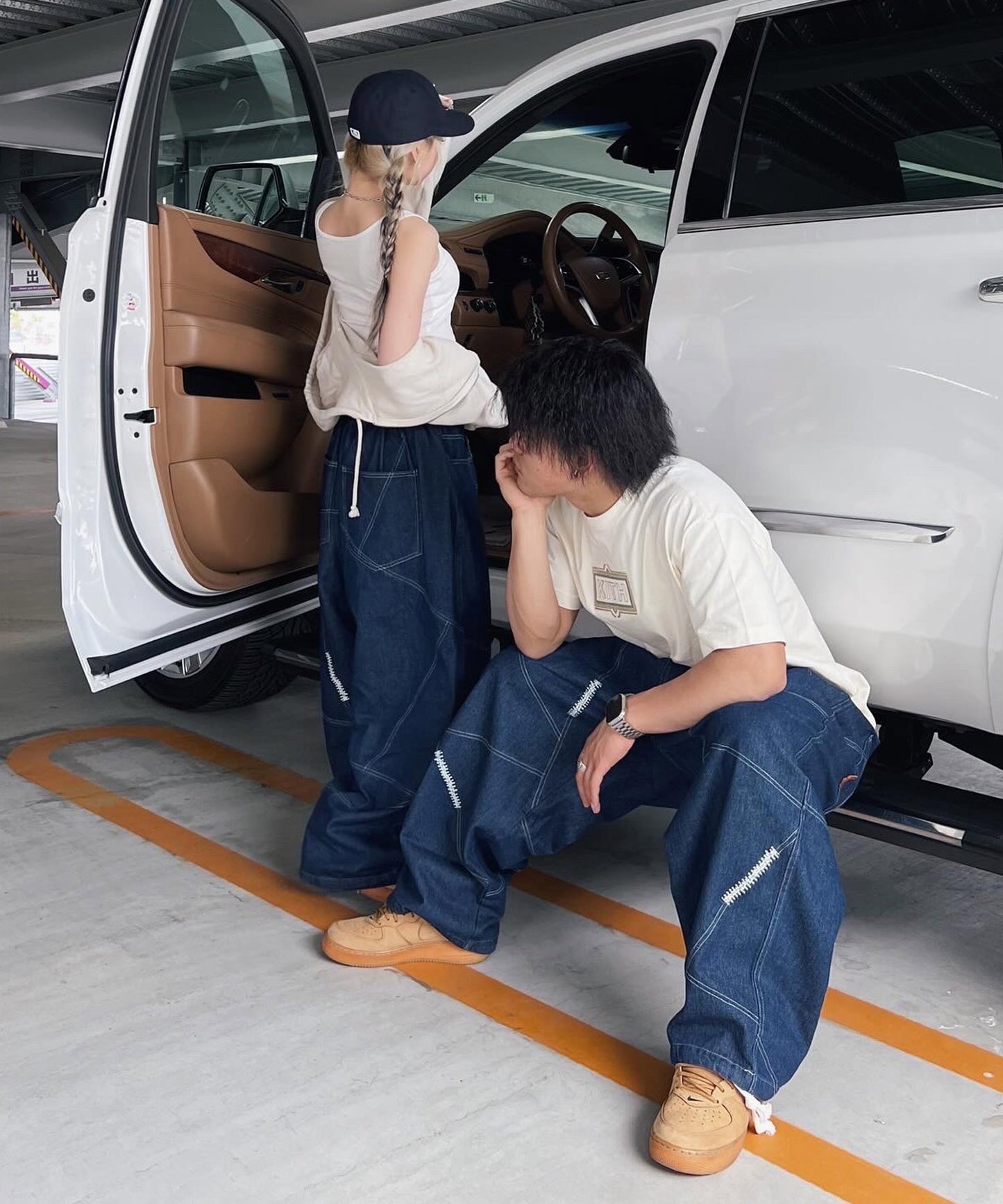 ステッチデザインバルーンパンツ