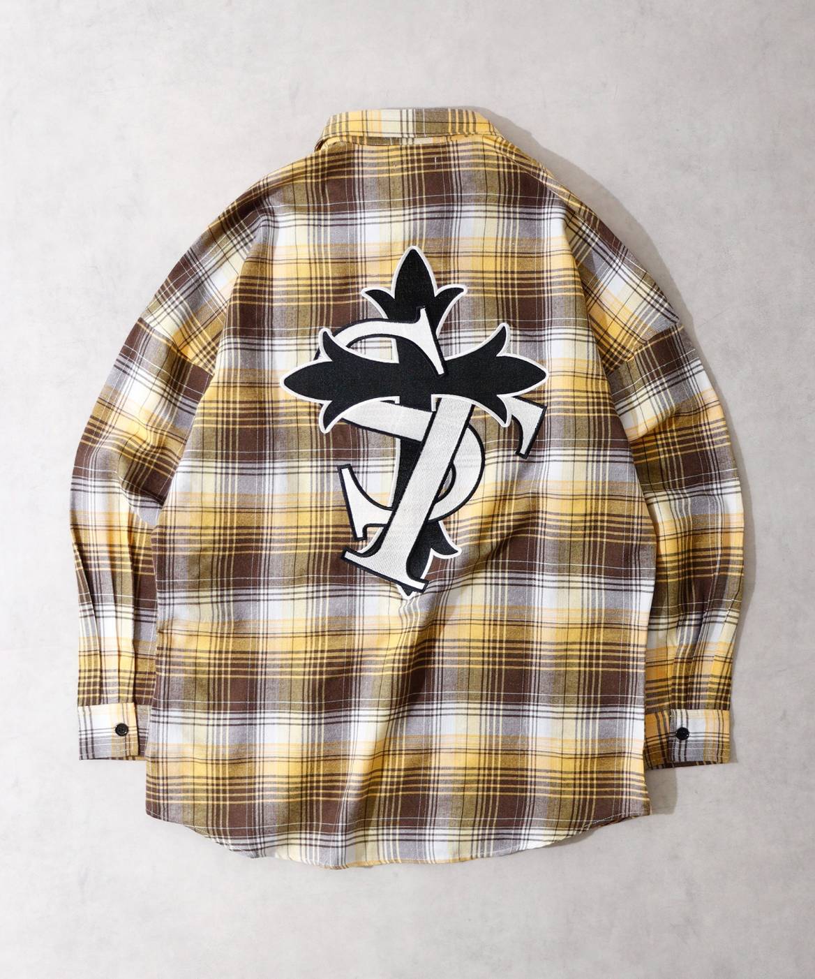 クロスモチーフドルマン長袖シャツ