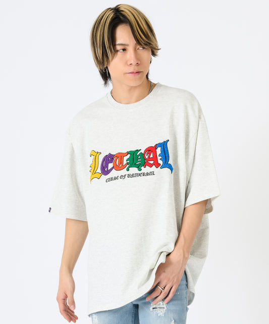 サガラ刺繍マルチカラーロゴTシャツ