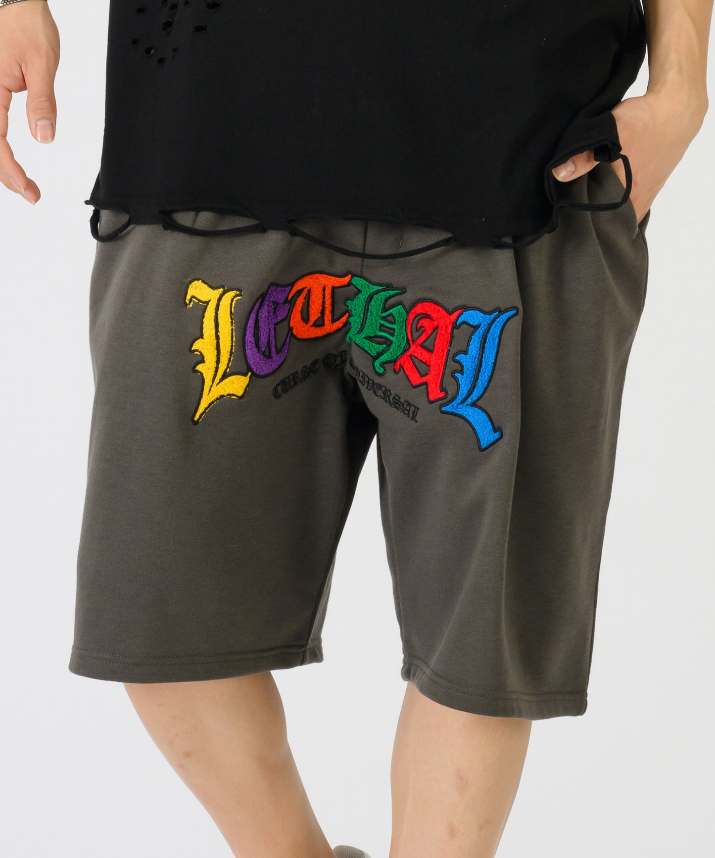 サガラ刺繍マルチカラーショートパンツ