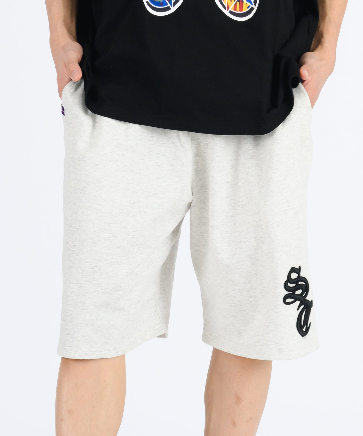 デニムアップリケショートパンツ