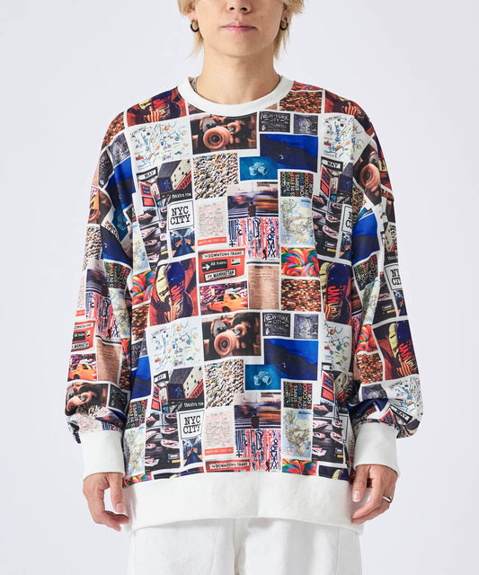 総柄ワイドトレーナー