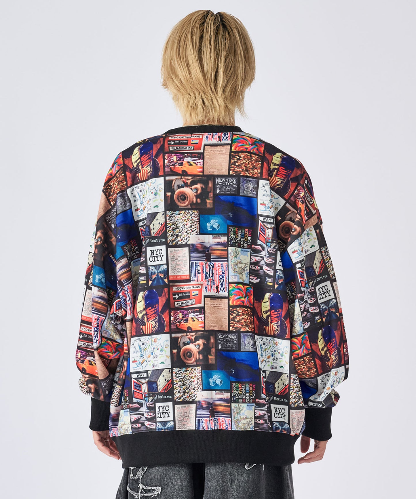 総柄ワイドトレーナー