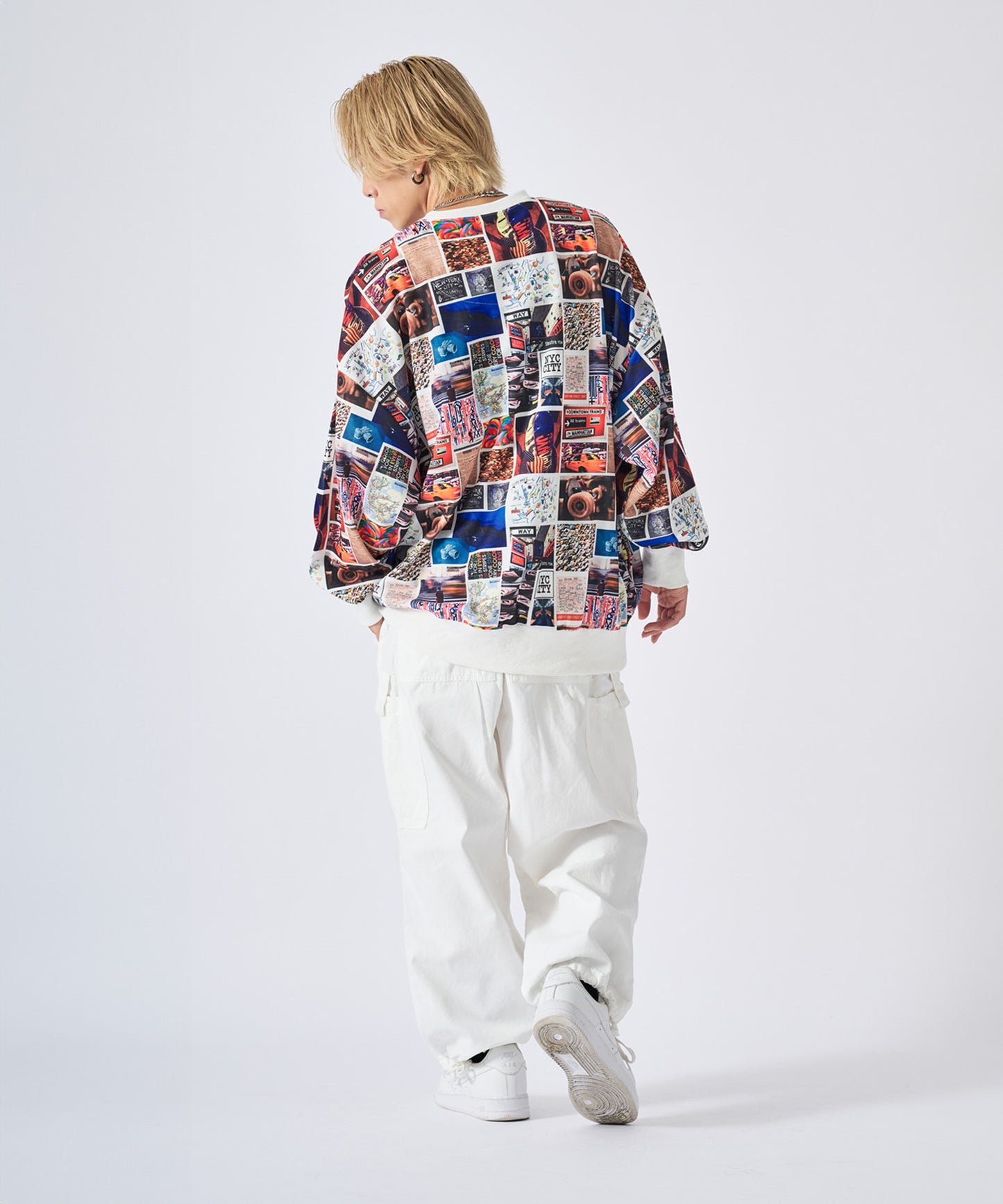 総柄ワイドトレーナー