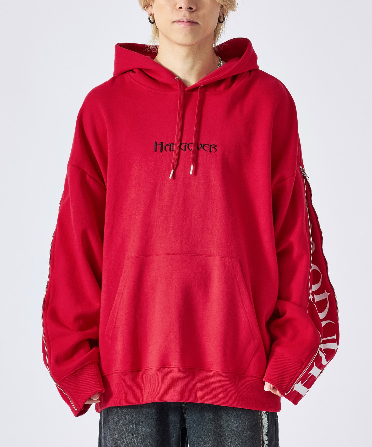 袖ジッププルパーカー