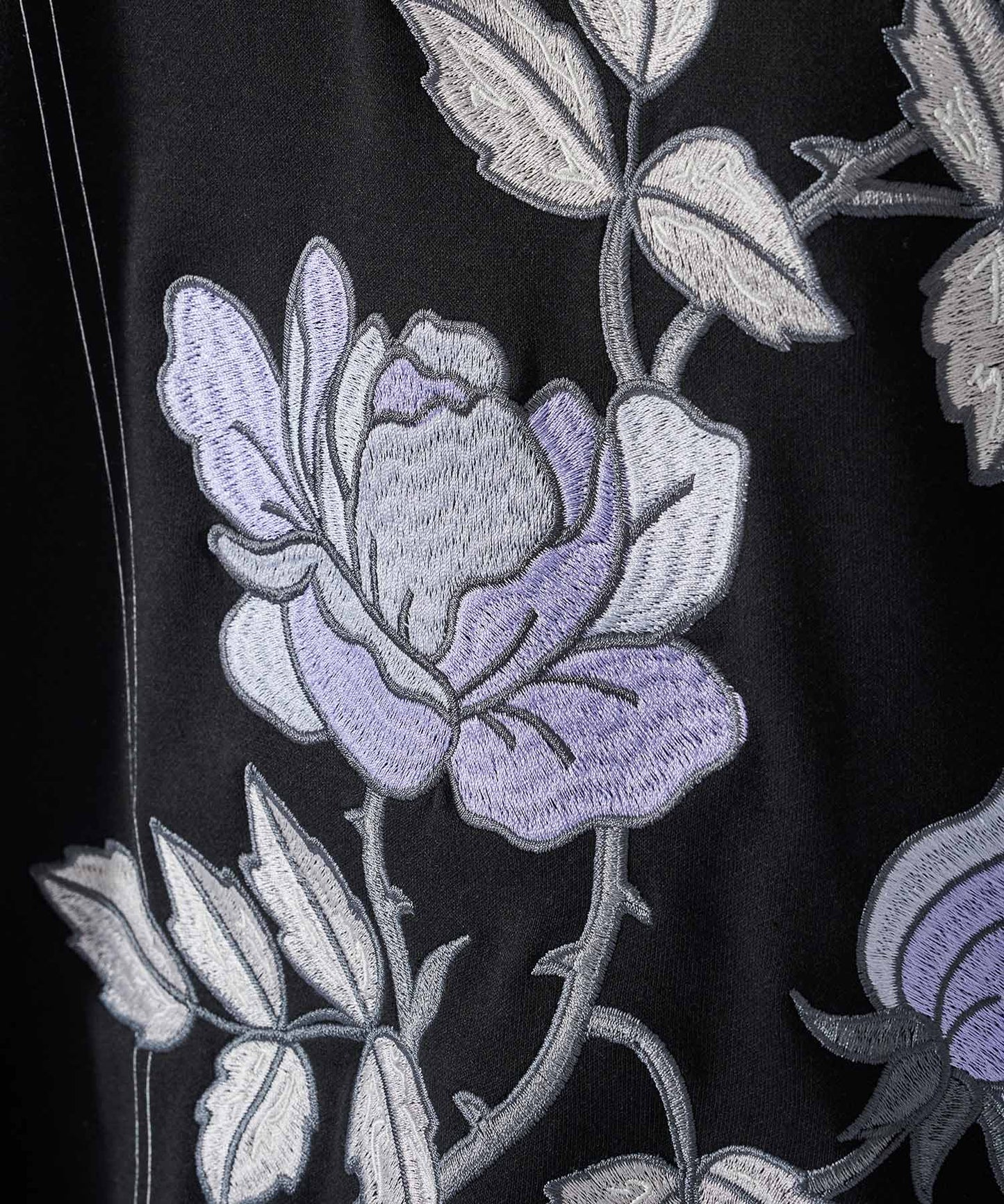 花柄刺繍ワイドトレーナー