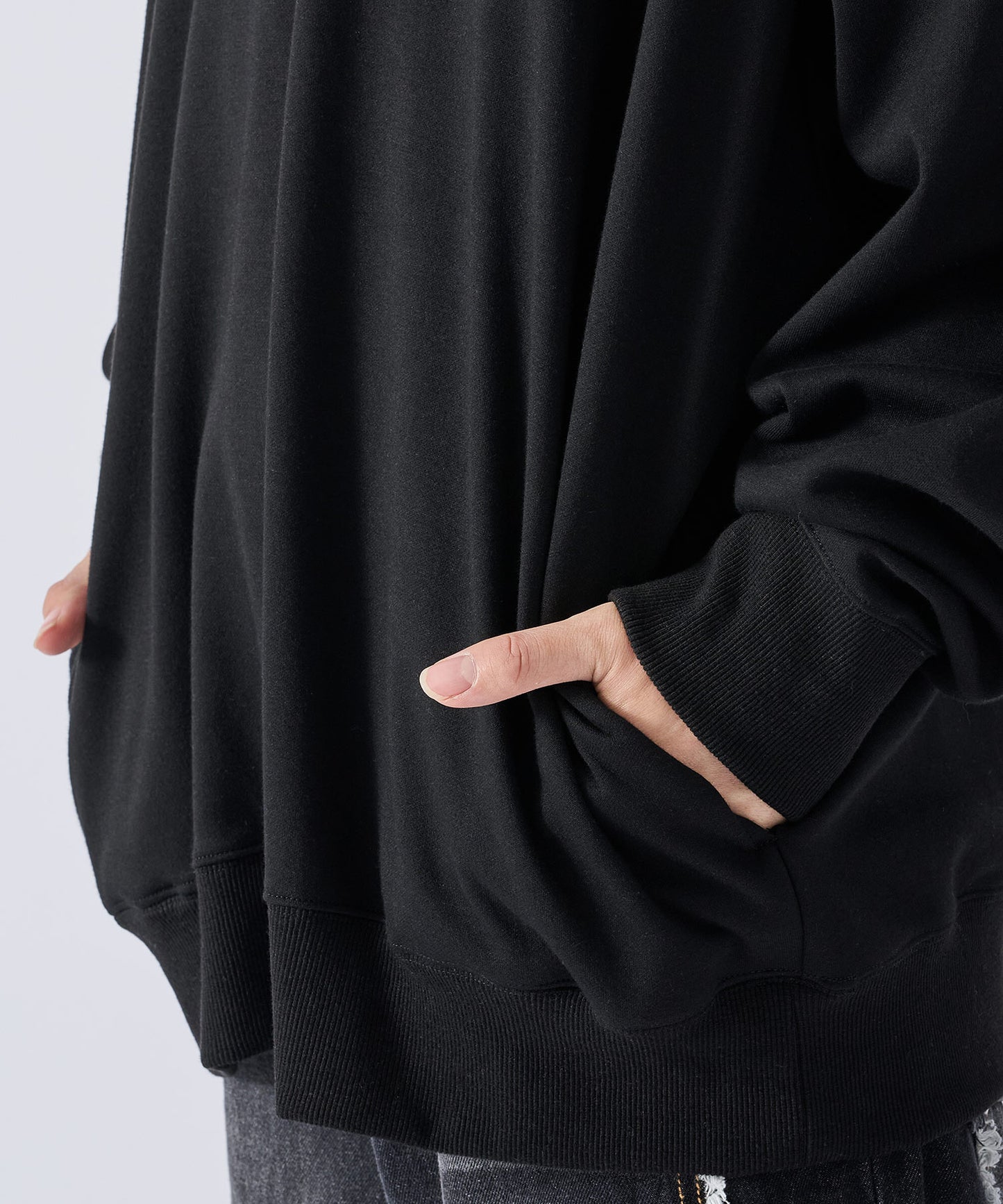 花柄刺繍ワイドトレーナー