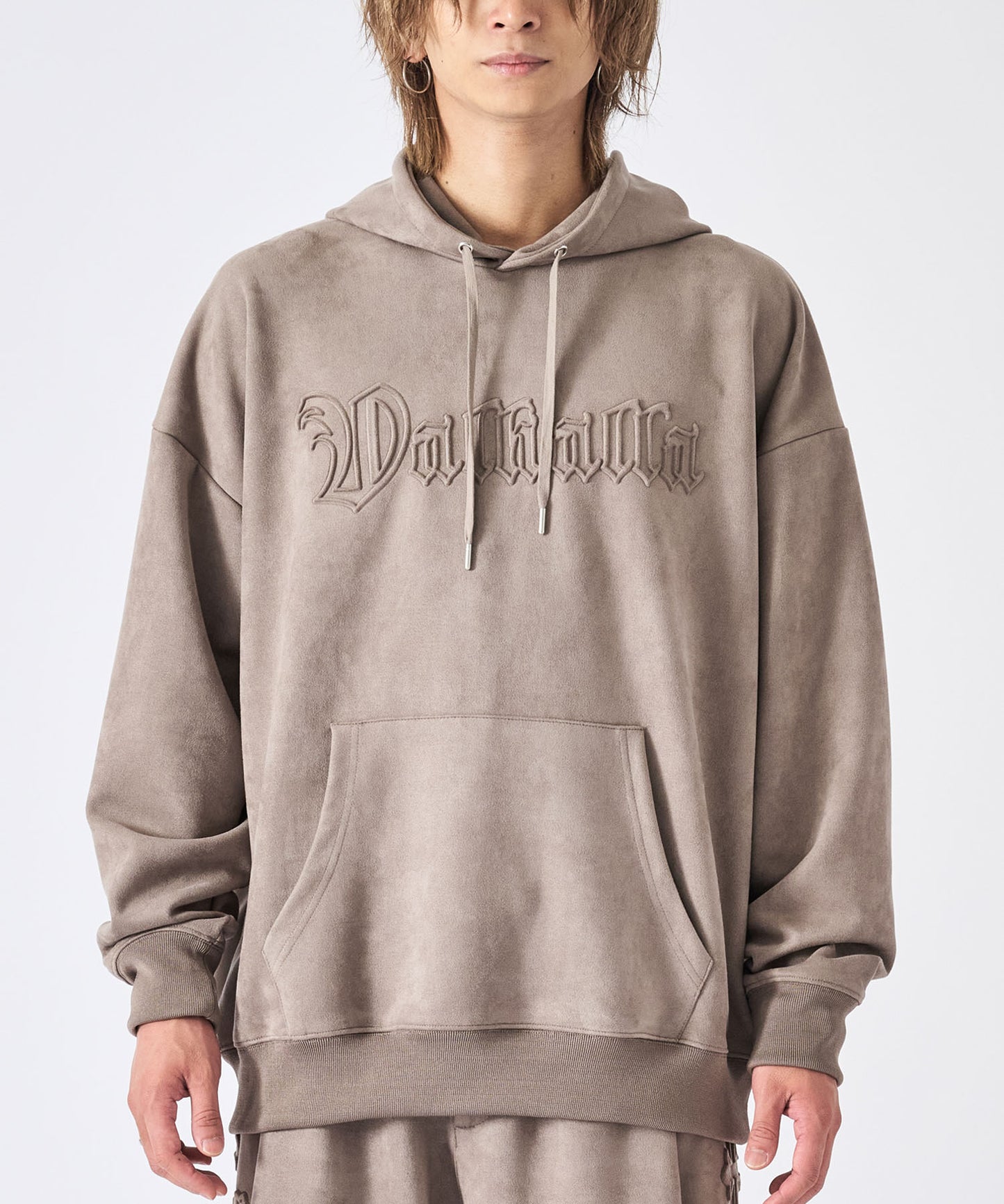 スエードエンボスプルパーカー