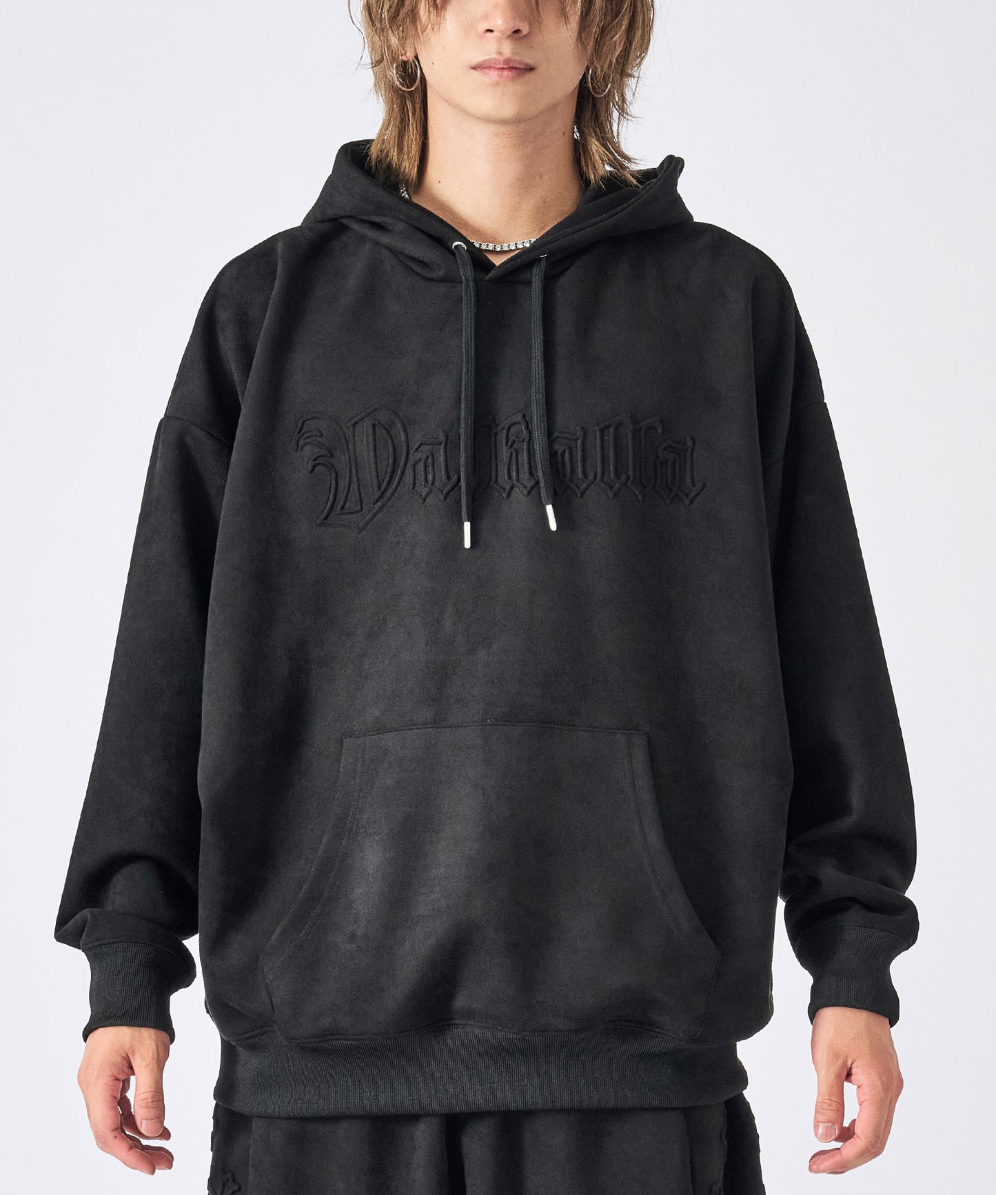 スエードエンボスプルパーカー