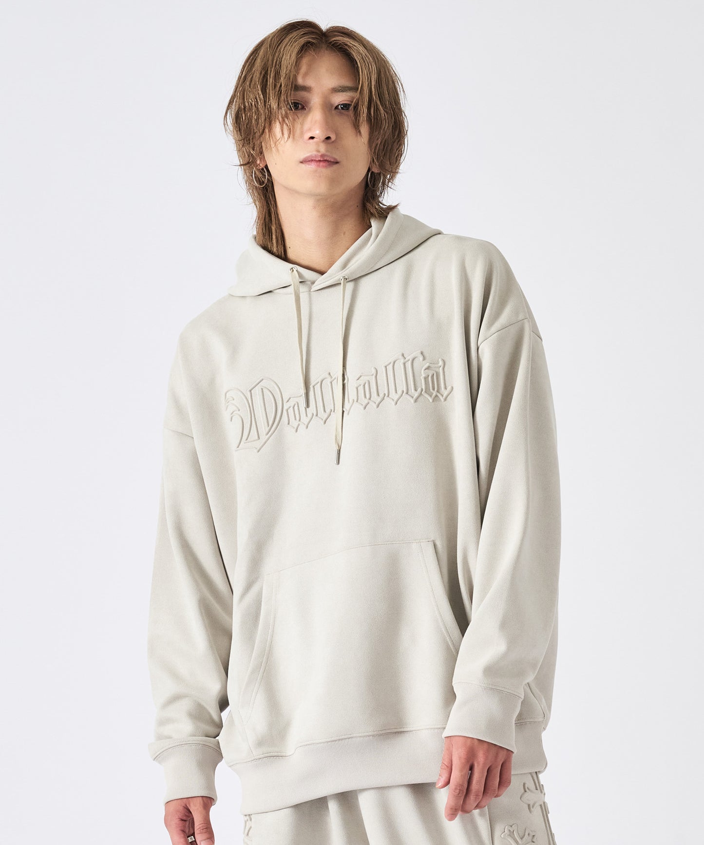 スエードエンボスプルパーカー