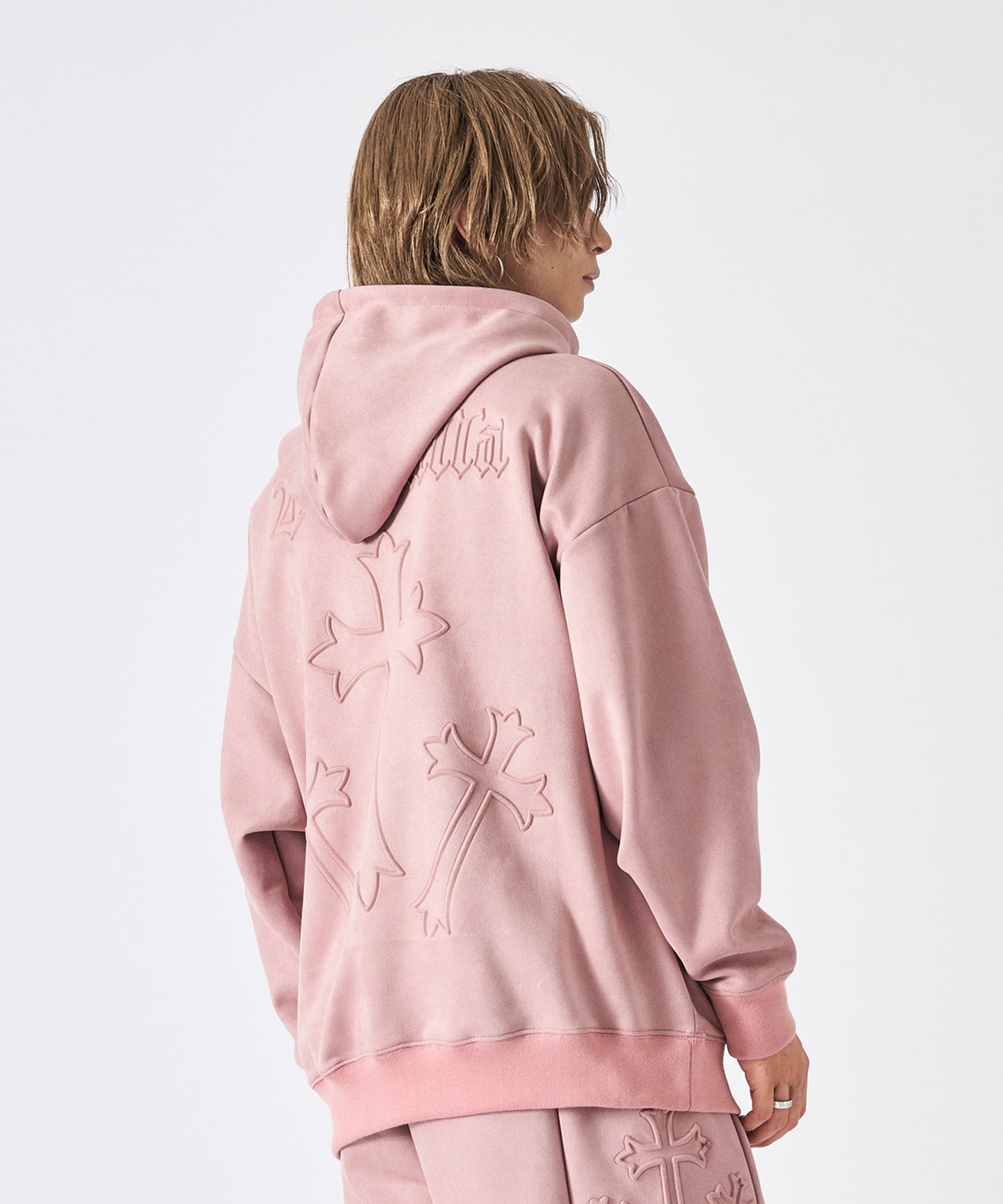 スエードエンボスプルパーカー