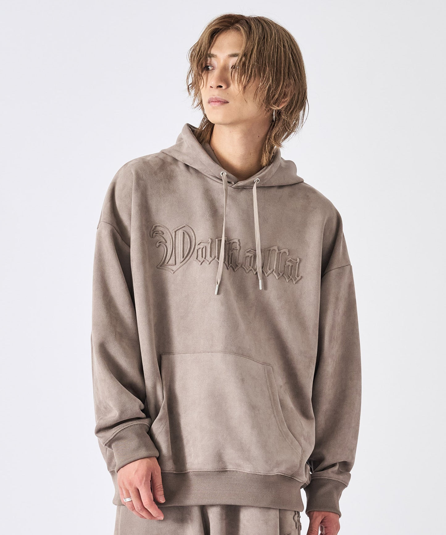 スエードエンボスプルパーカー