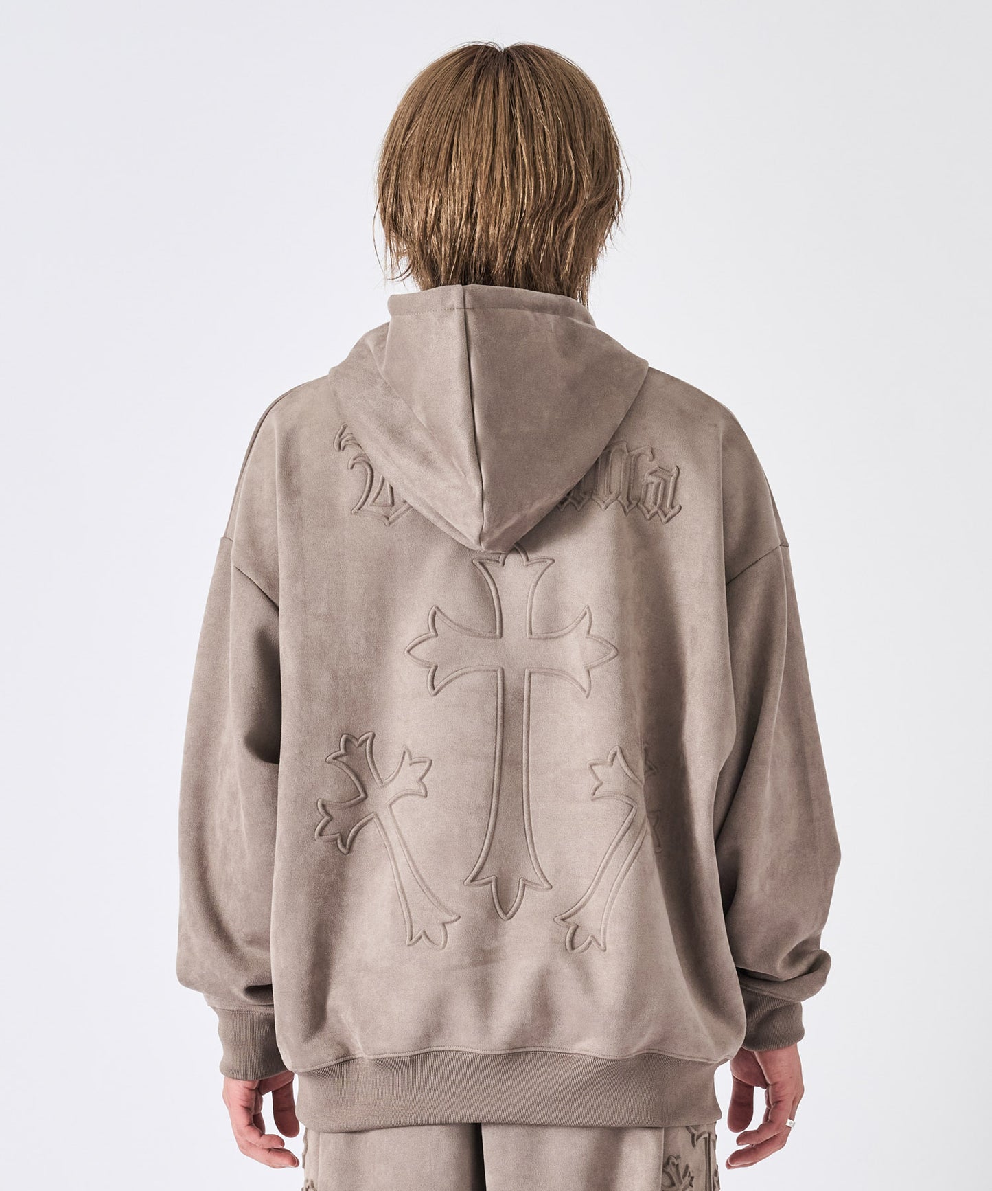 スエードエンボスプルパーカー