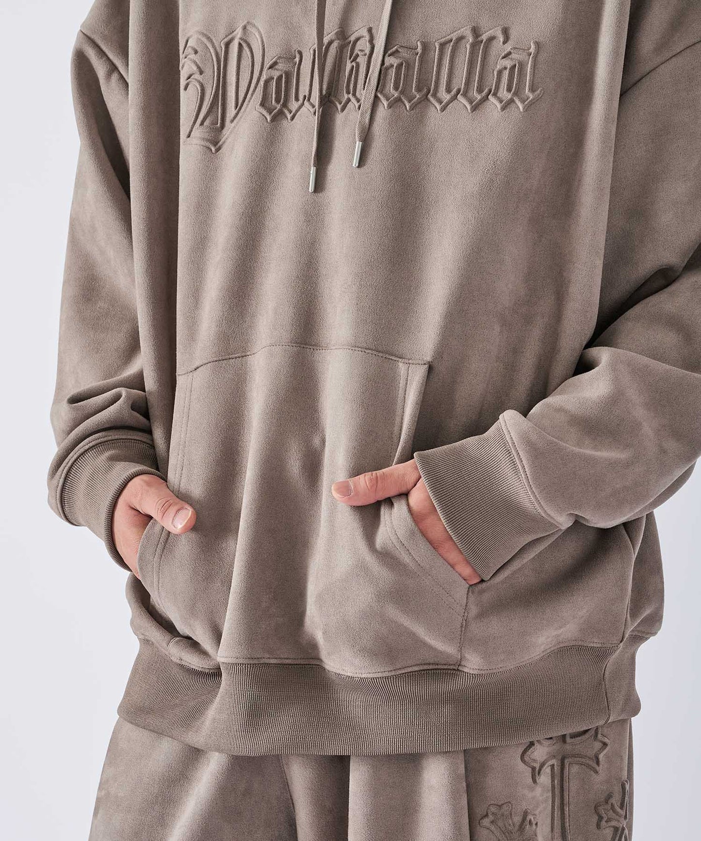 スエードエンボスプルパーカー