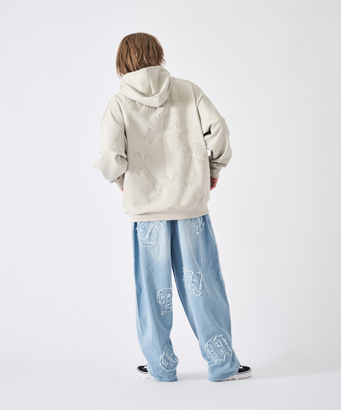 スエードエンボスプルパーカー