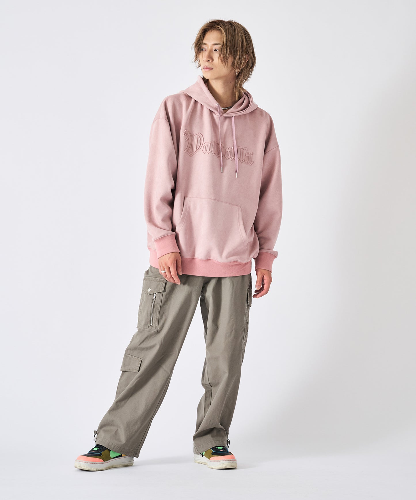 スエードエンボスプルパーカー