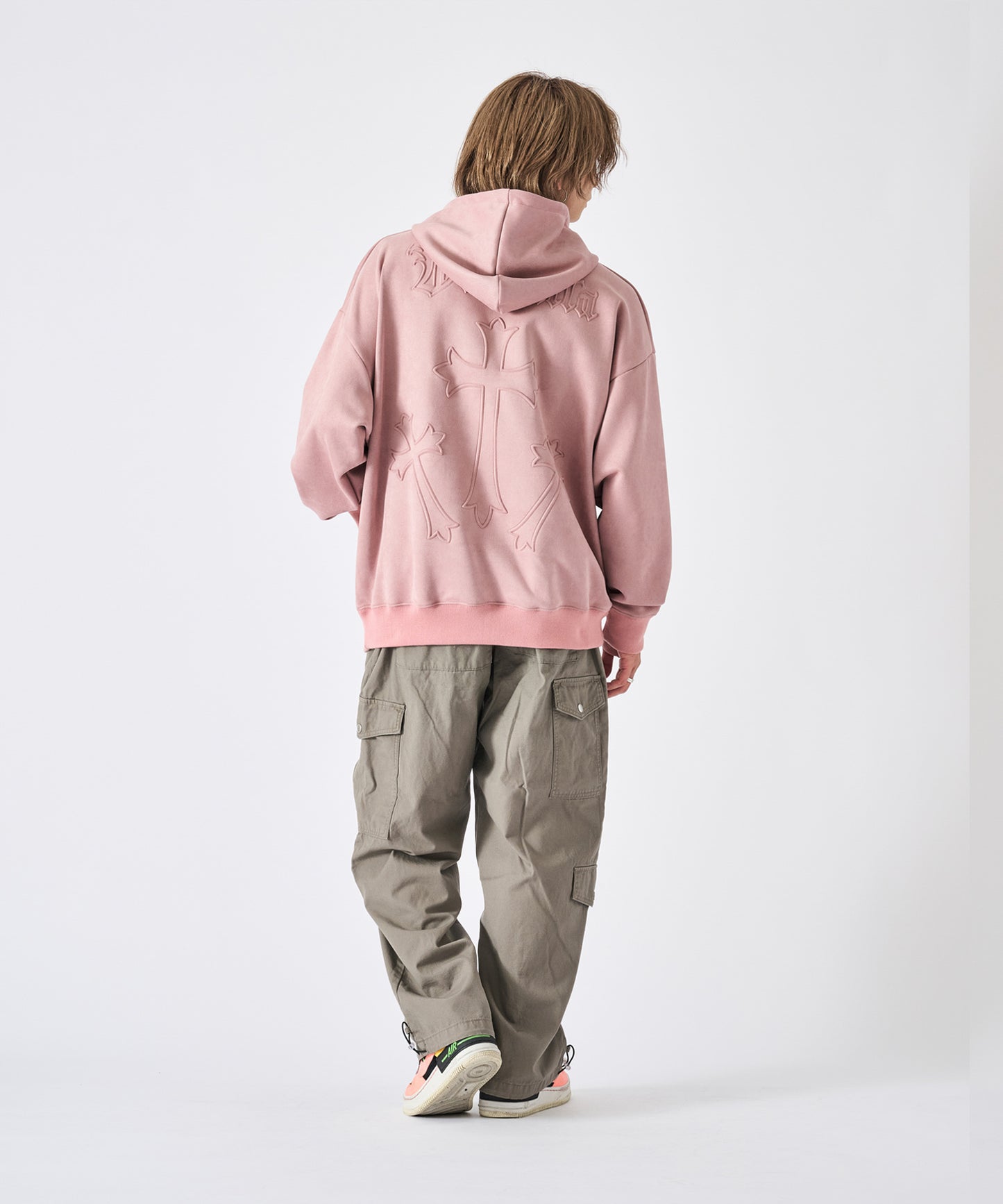 スエードエンボスプルパーカー