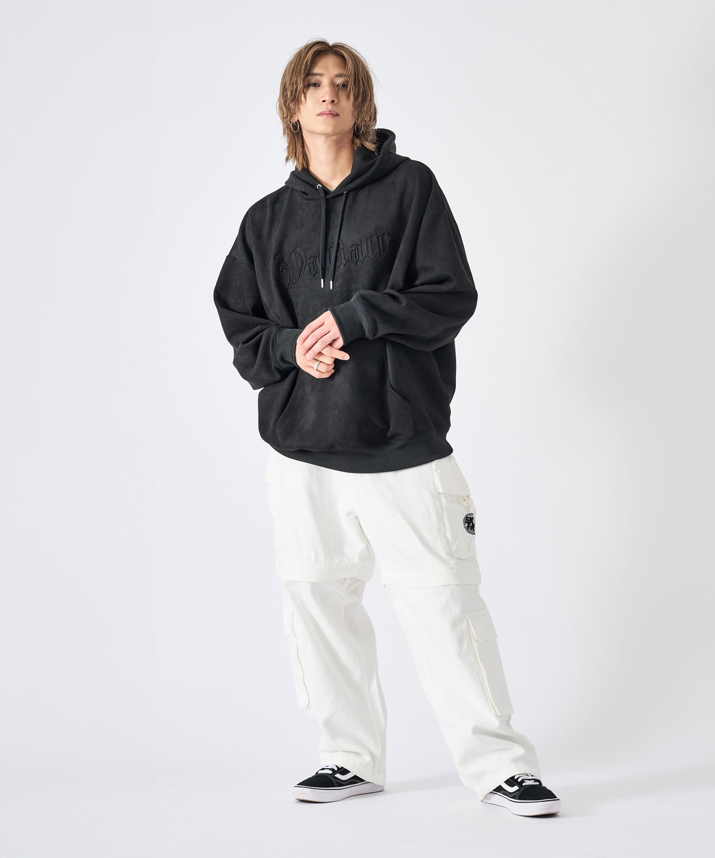 スエードエンボスプルパーカー