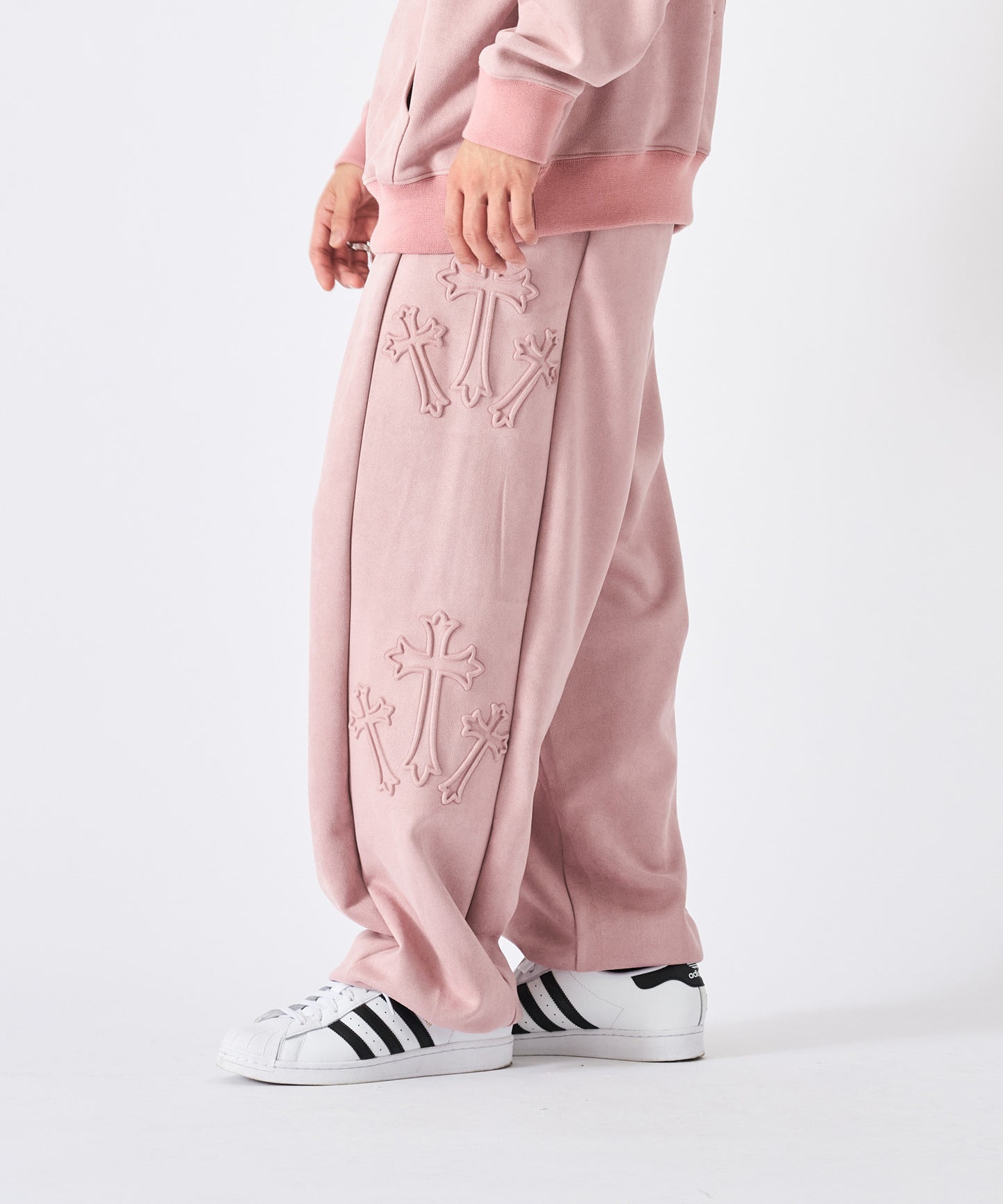 スエードエンボスワイドパンツ