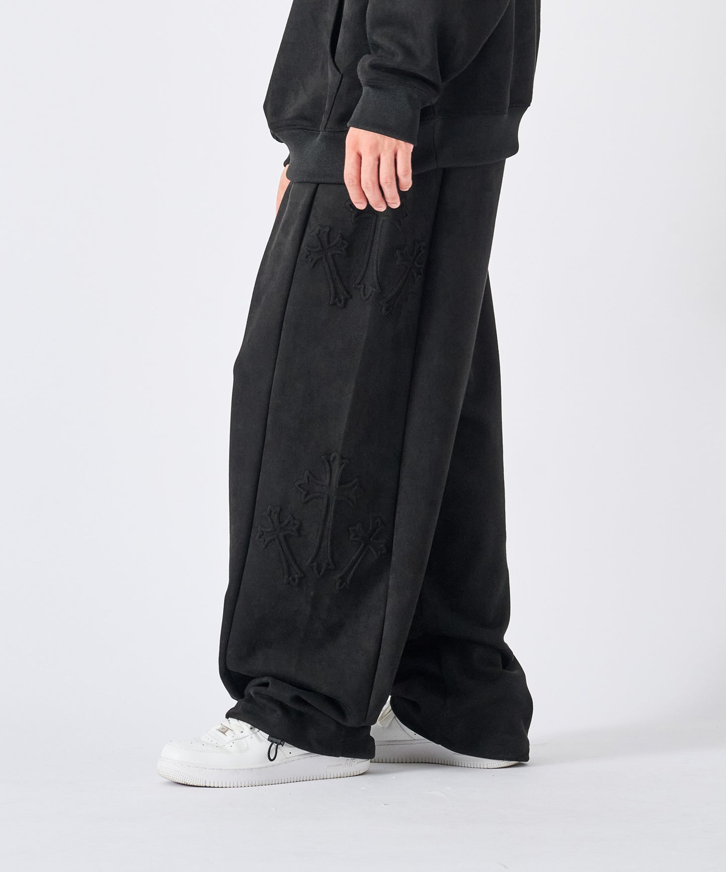 スエードエンボスワイドパンツ