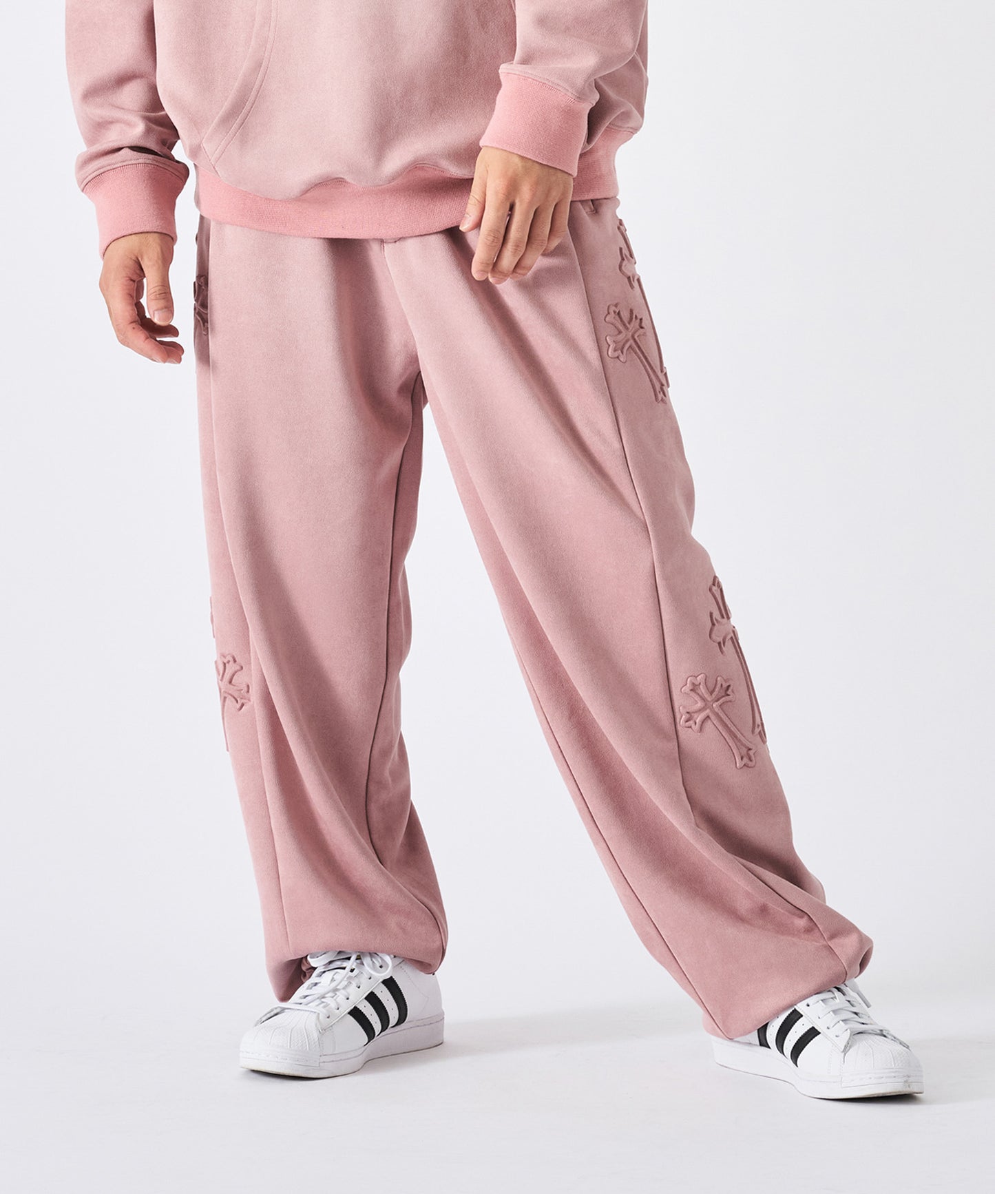 スエードエンボスワイドパンツ