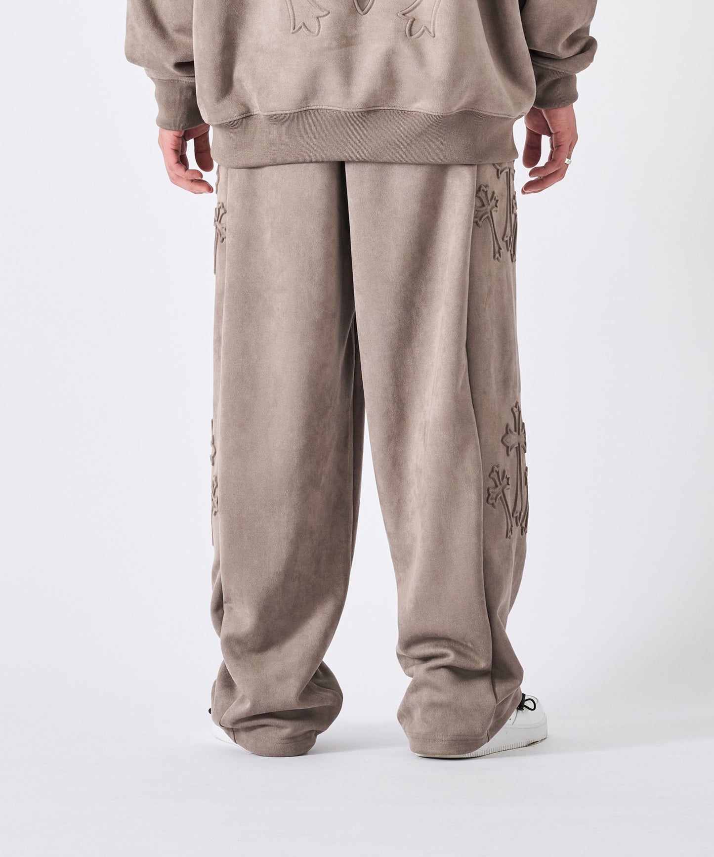 スエードエンボスワイドパンツ