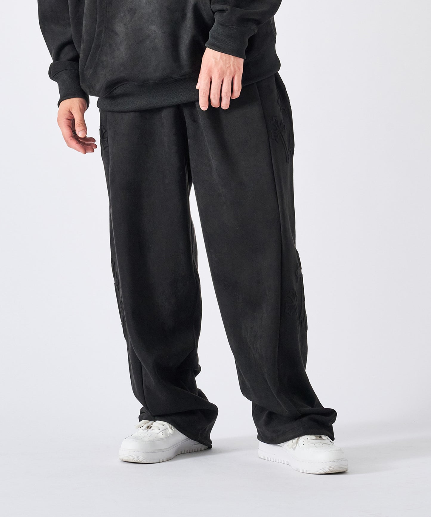 スエードエンボスワイドパンツ