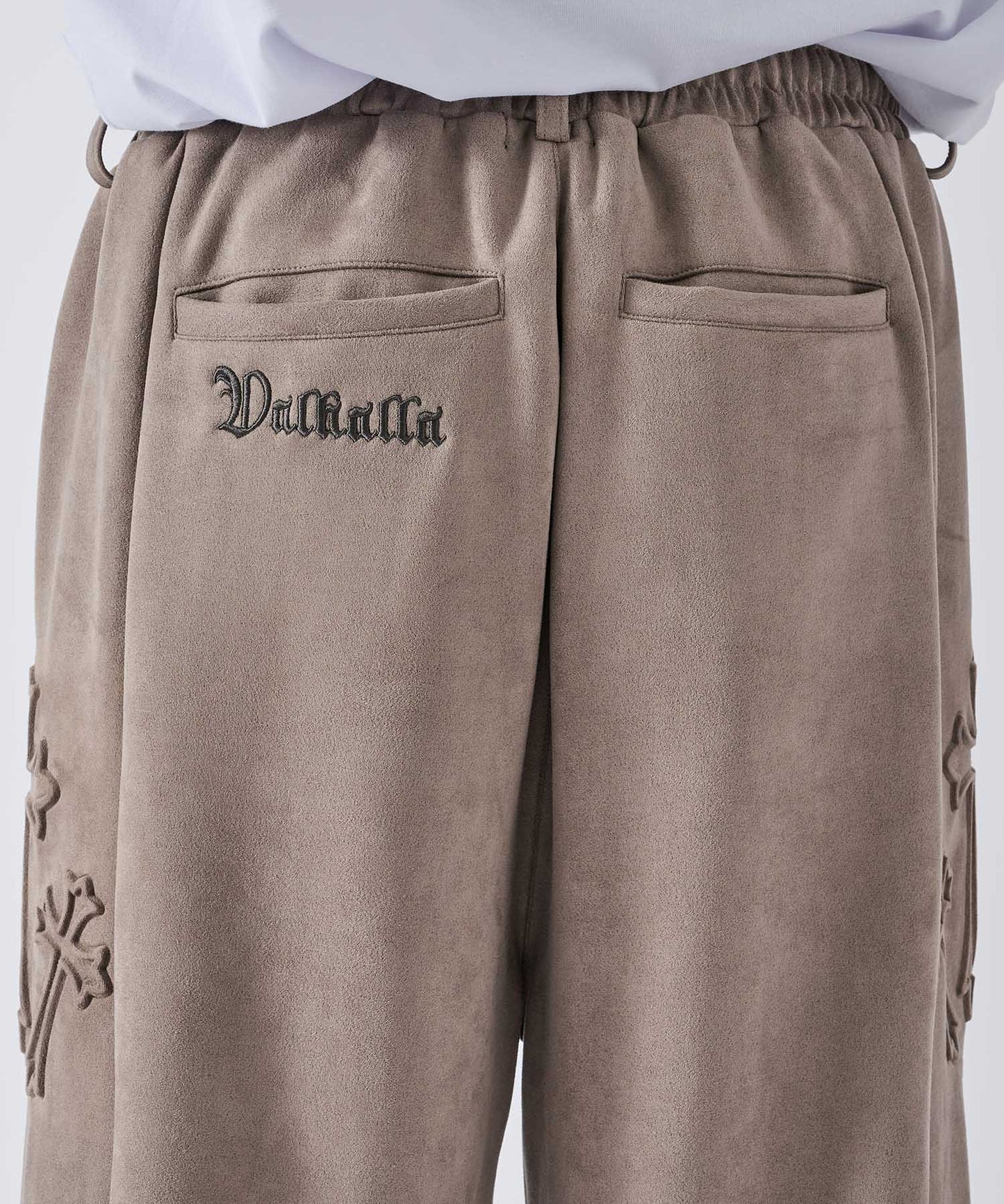 スエードエンボスワイドパンツ