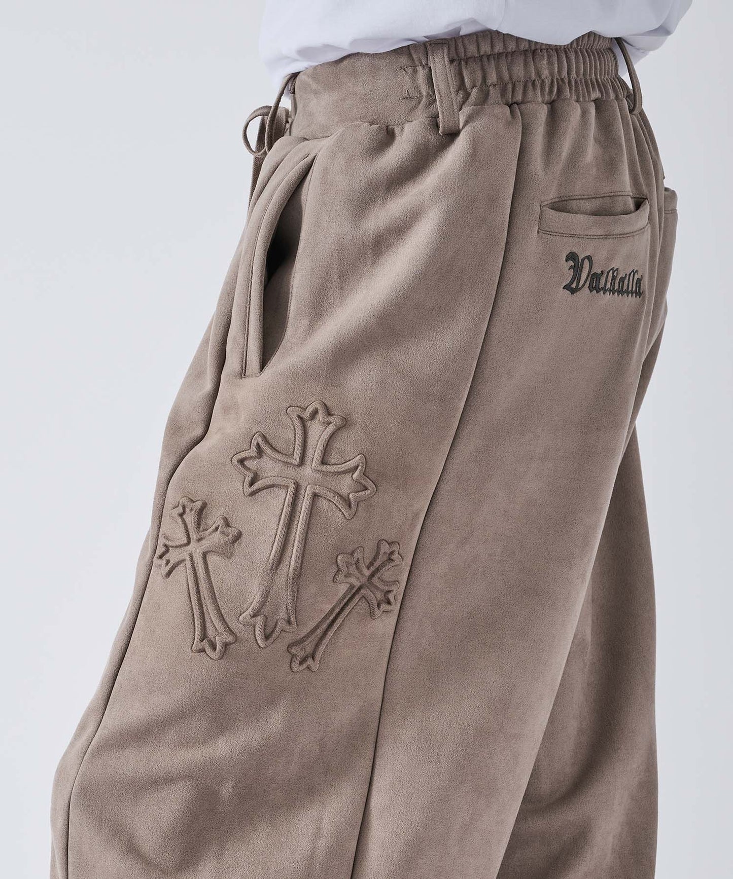 スエードエンボスワイドパンツ