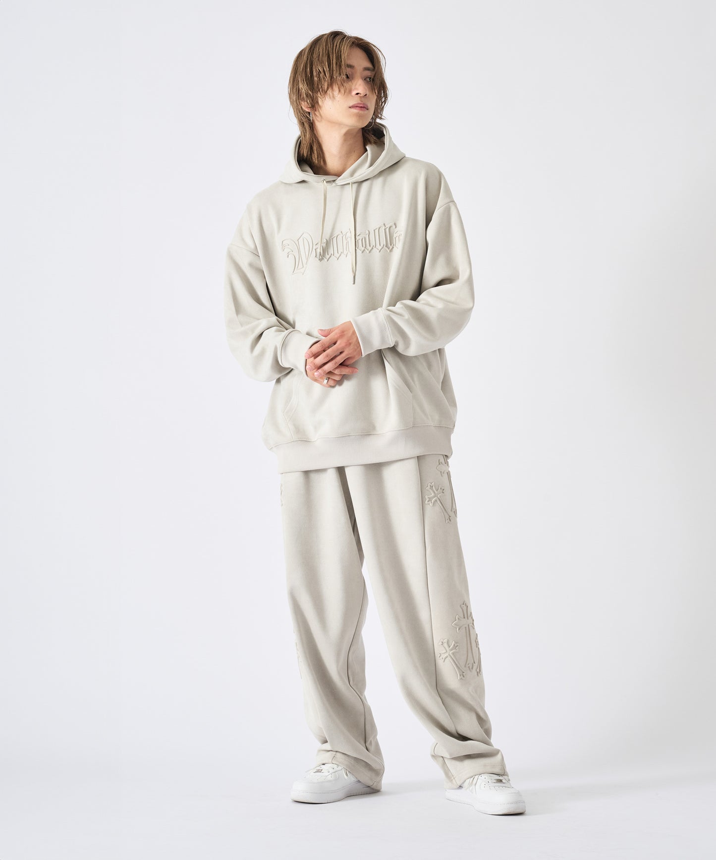 スエードエンボスワイドパンツ