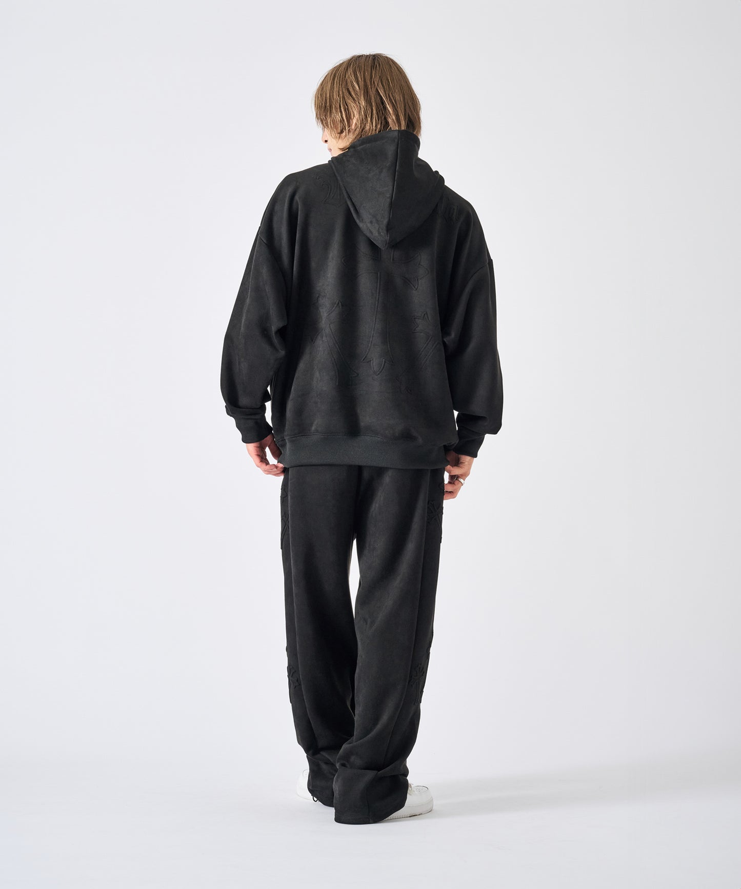 スエードエンボスワイドパンツ