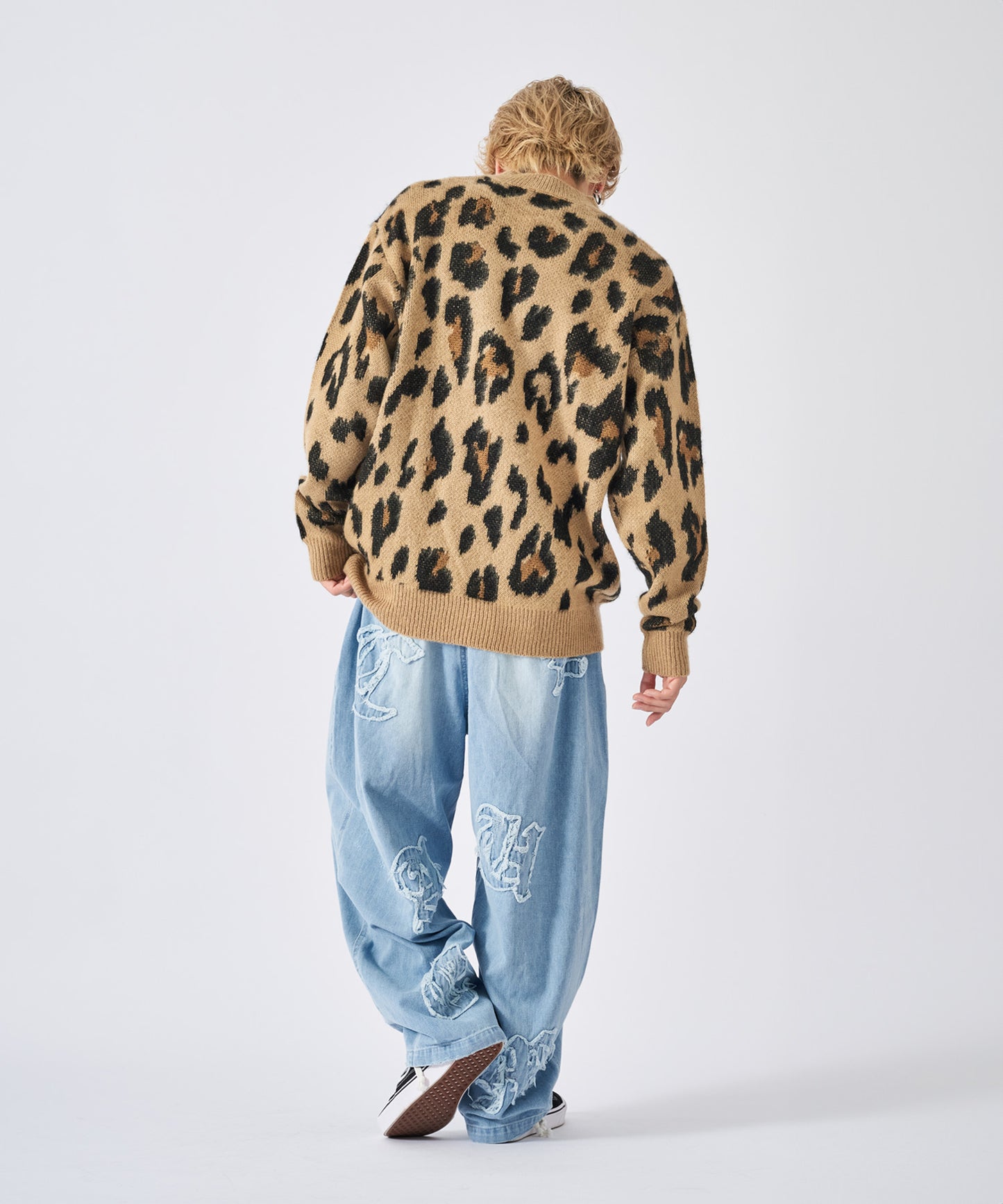 モヘアタッチレオパードニット