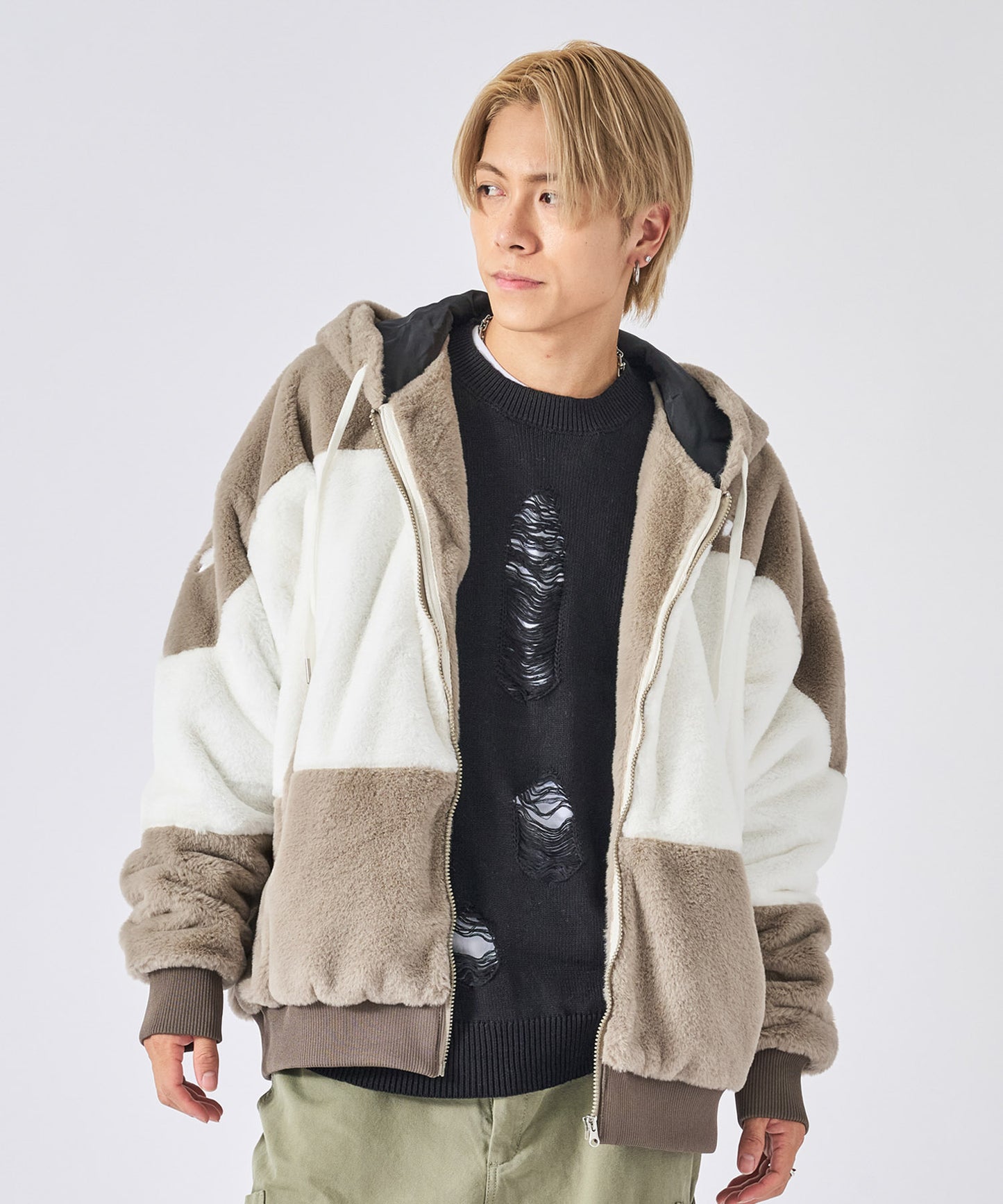 ビッグファー切り替えブルゾン