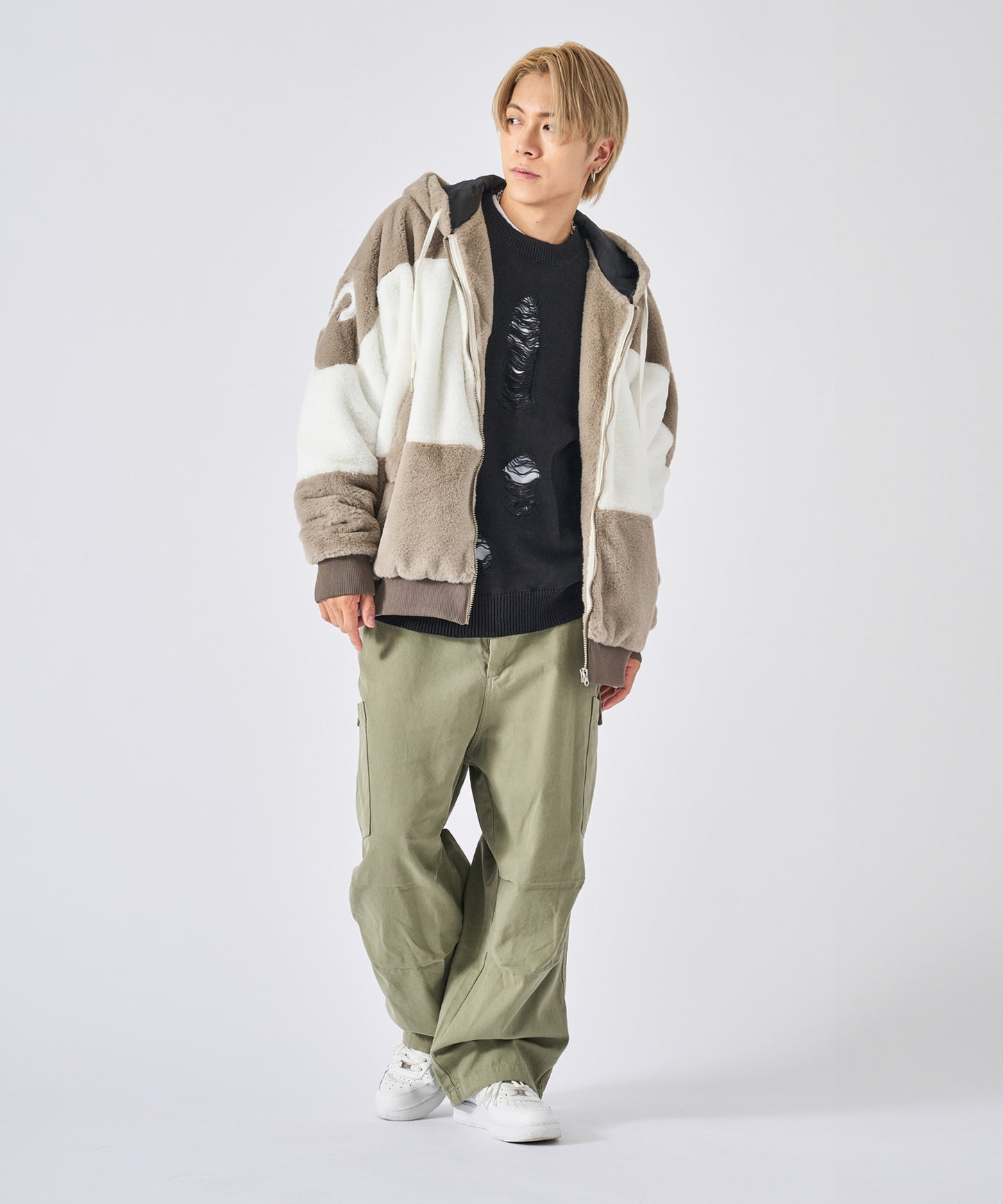 ビッグファー切り替えブルゾン