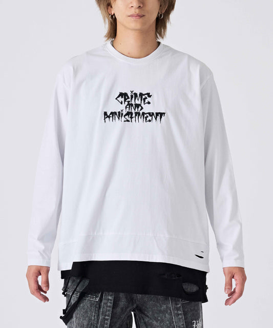 フェイクレイヤードグランジ長袖Tee