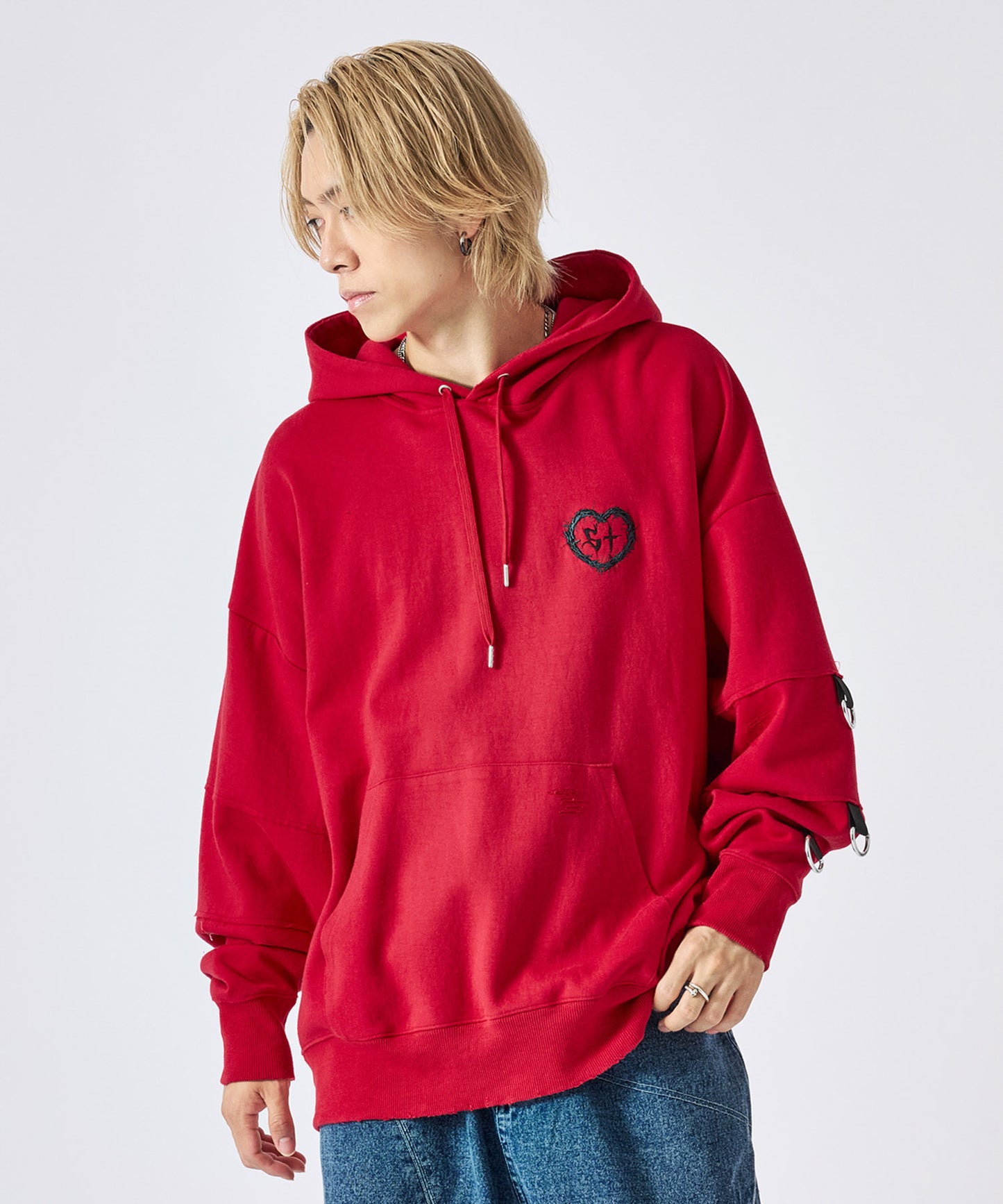 クロスアップリケパーカー