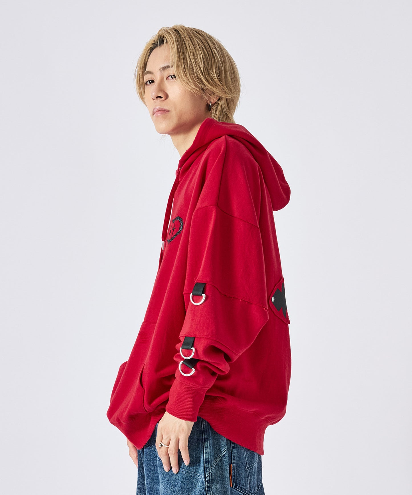 クロスアップリケパーカー