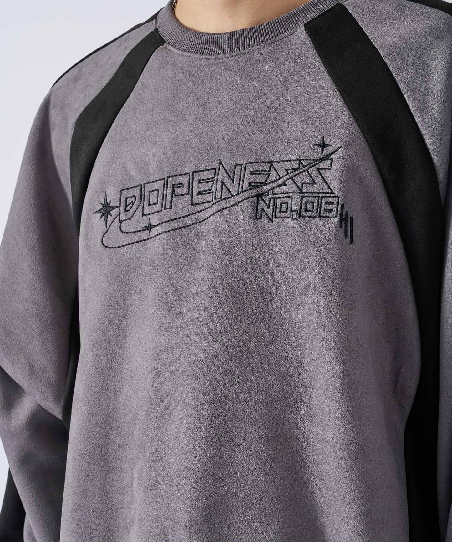 カットスエード 配色切り替えトレーナー