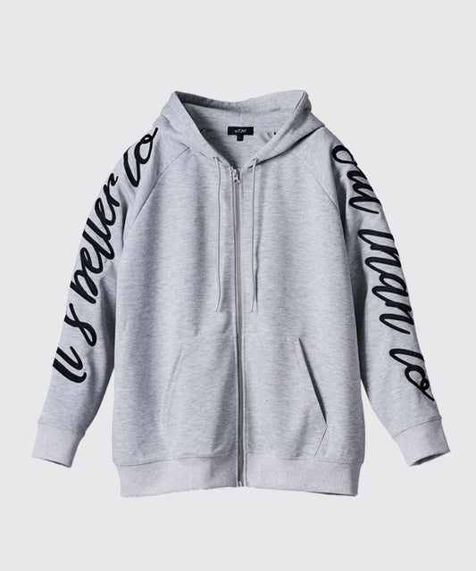 ロゴ総刺繍ZIPパーカー