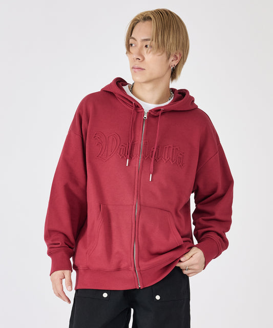 クロスエンボスZIPパーカー