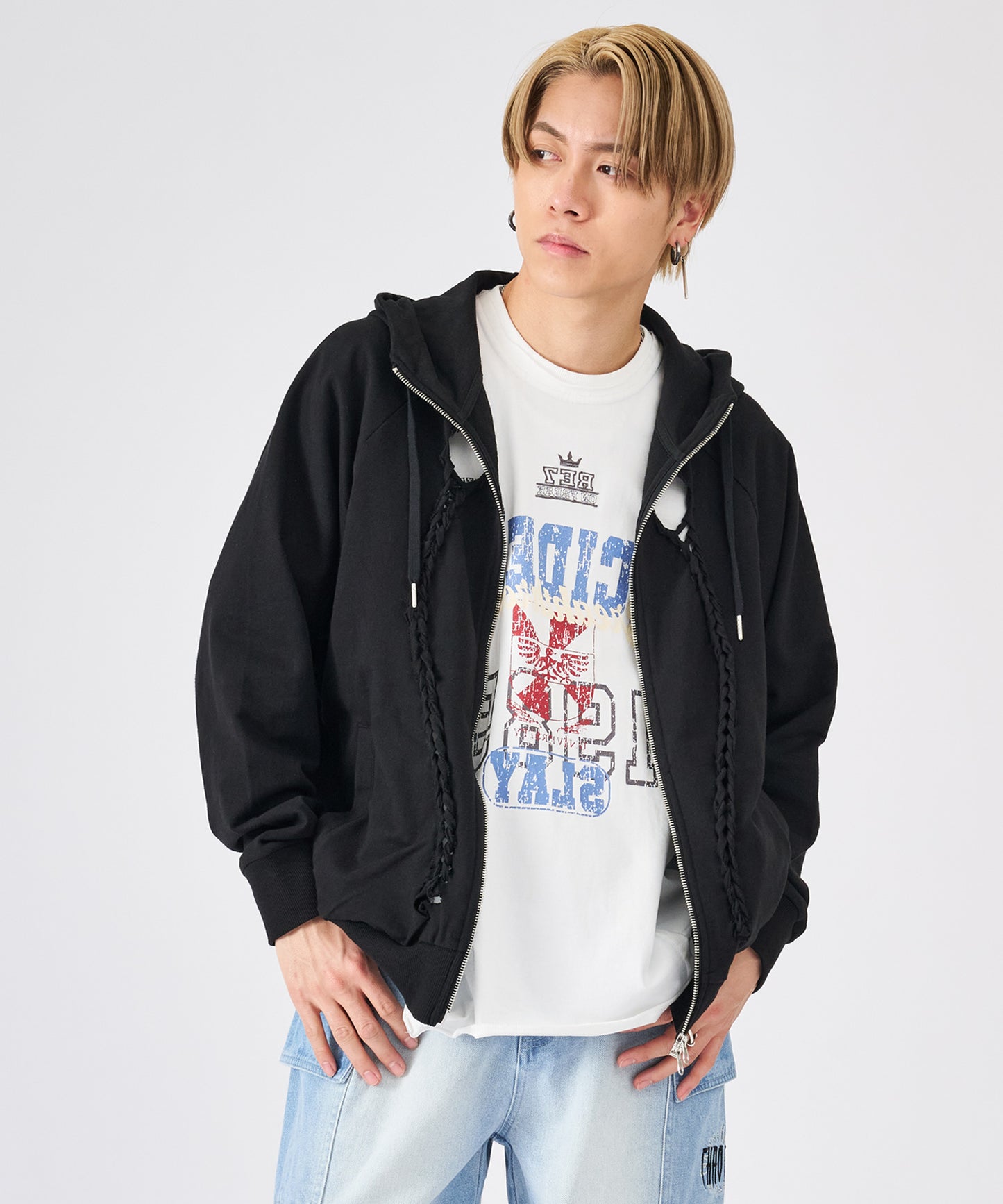 編み立てZIPパーカー