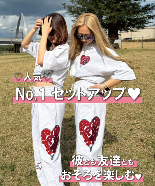 ハートサガラ刺繍セットアップ