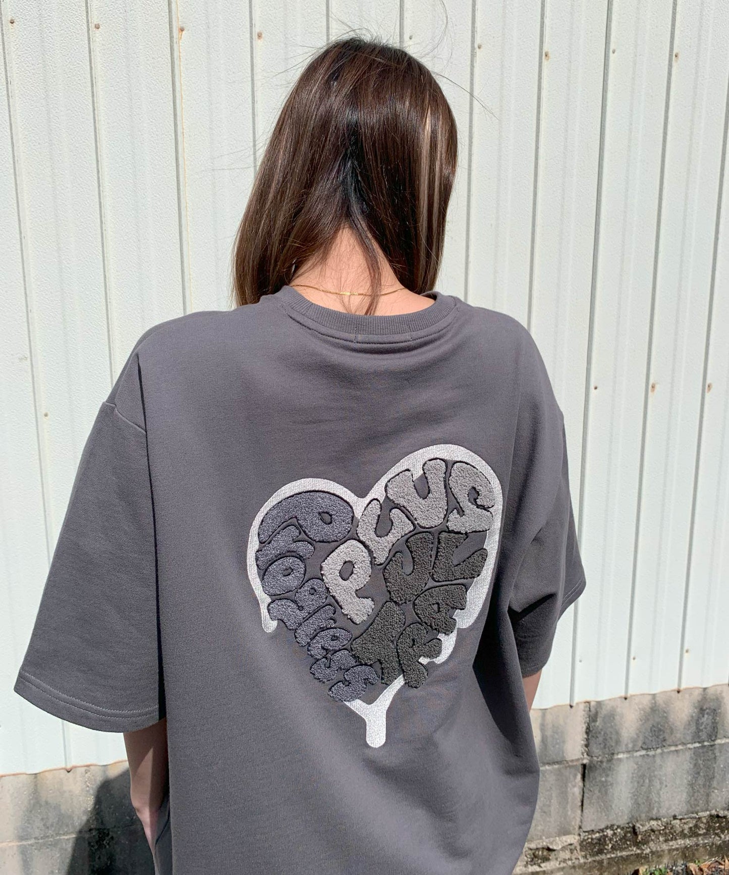 ハートサガラ刺繍半袖Tee