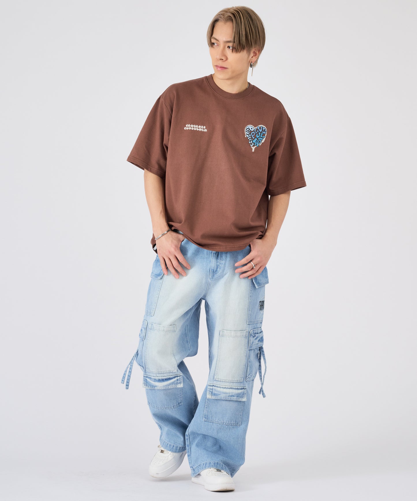 ハートサガラ刺繍半袖Tee