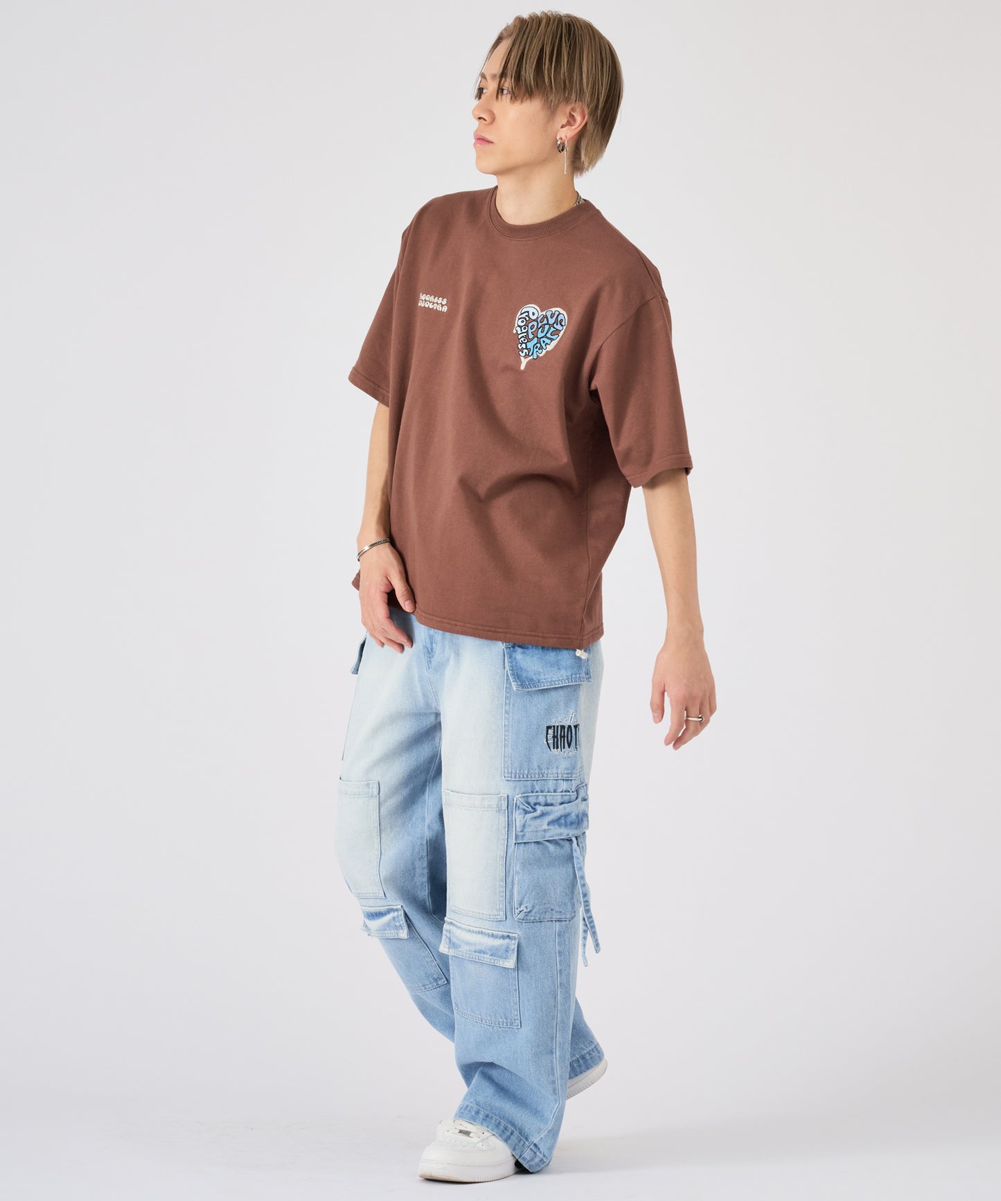 ハートサガラ刺繍半袖Tee